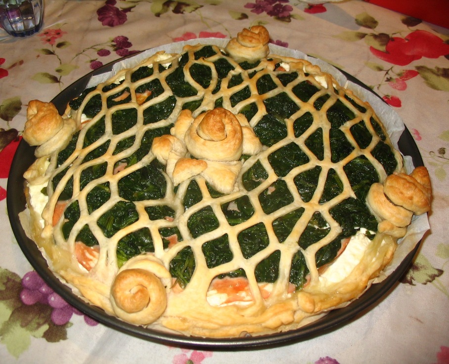La torta rustica con ricotta, mortadella e spinaci-